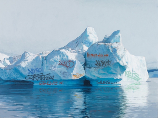 Josh Keyes 3 magda bębenek ochrona środowiska lodowiec zrównoważona konsumpcja ekologia zaangażowana sztuka