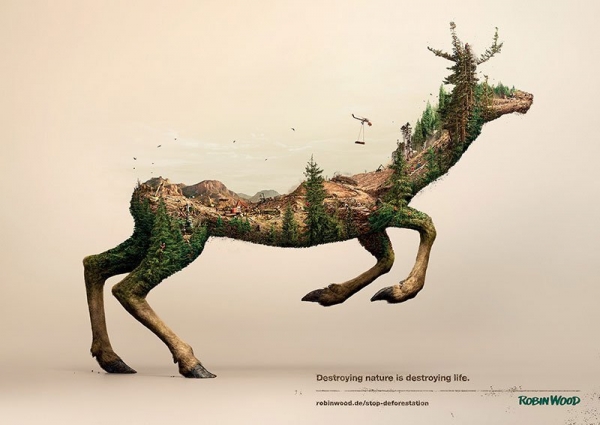 Robin Wood 2 magda bębenek ochrona środowiska jeleń zrównoważona konsumpcja ekologia zaangażowana sztuka