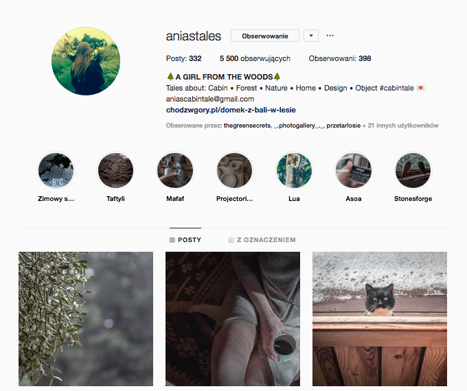 ania's tales inspirujące profile na instagramie las w nas magda bębenek opowieści z chatki beskid wyspowy