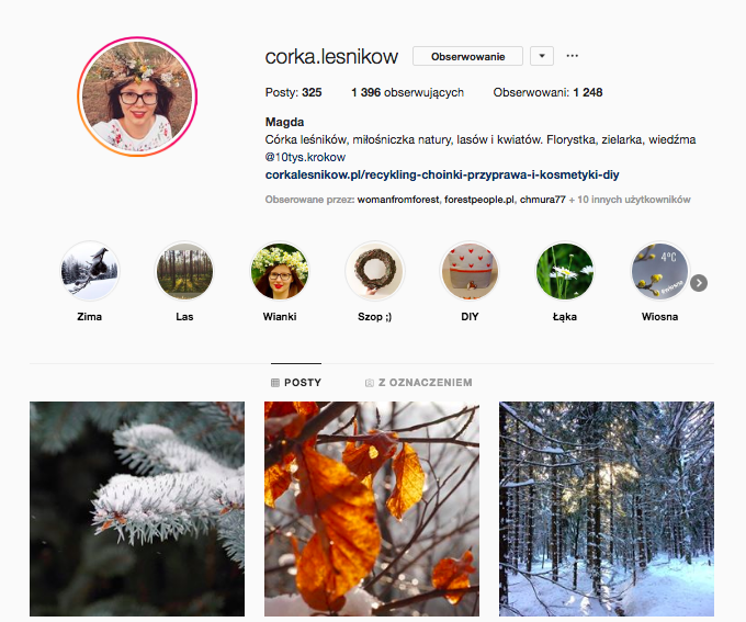 inspirujące profile na instagramie las w nas magda bębenek córka leśników