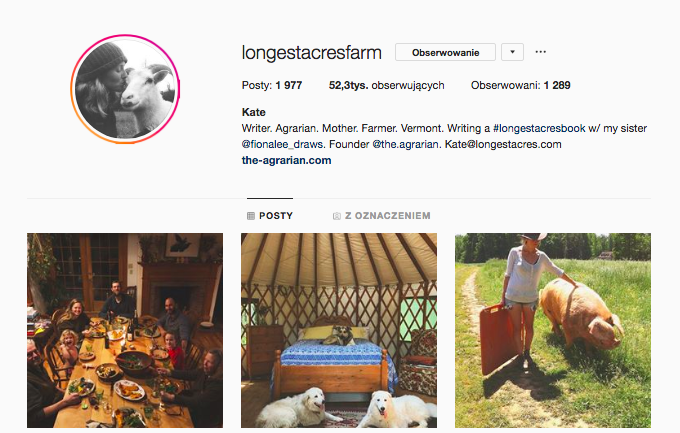 inspirujące profile na instagramie las w nas magda bębenek longestacresfarm