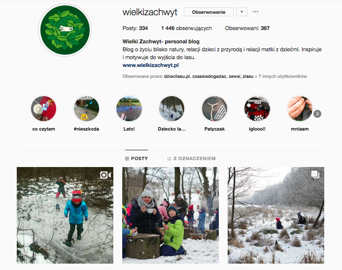 wielki zachwyt inspirujące profile na Instagramie las w nas magda bębenek leśna edukacja
